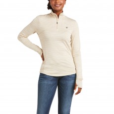 Ariat Women's Gridwork 1/4 Zip Baselayer (Raw Canvas)