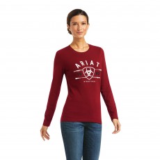 Ariat Women's International Logo Long Sleeve T-Shirt (Rhubarb)