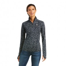 Ariat Women's Lowell 2.0 1/4 Zip Long Sleeve Baselayer (Dark Sapphire Doodle)