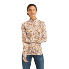 Ariat Women's Lowell 2.0 1/4 Zip Long Sleeve Baselayer (Sea Salt Floral)