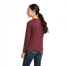 Ariat Youth Flower Crown Long Sleeve T-Shirt (Windsor Wine)