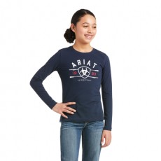 Ariat Youth International Logo Long Sleeve T-Shirt (Navy)