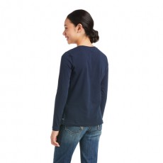 Ariat Youth International Logo Long Sleeve T-Shirt (Navy)