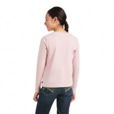 Ariat Youth Powder Ponies Long Sleeve T-Shirt (Ash Rose)