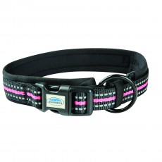 Weatherbeeta Reflective Dog Collar (Black/Pink)