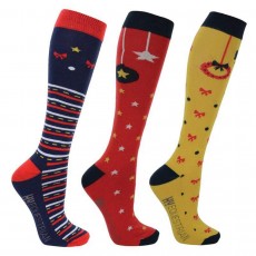 Hy Equestrian - Christmas Decorations Socks (Pack of 3)