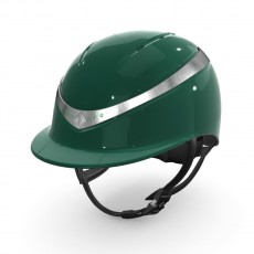 Charles Owen Halo CX Riding Hat (Racing Green Gloss/Platinum Ring)