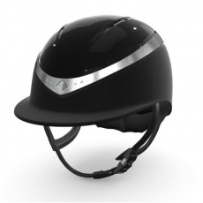 Charles Owen Halo CX Riding Hat (Black Gloss/Stellar Crystal Platinum Ring/Black Matt)