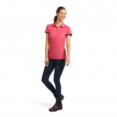 Ariat Women's Bandera 1/4 Zip Short Sleeve Polo (Party Punch)