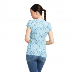 Ariat Women's Snaffle Short Sleeve T-Shirt (Milky Blue Heather)