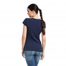 Ariat Women's Vertical Logo Short Sleeve T-Shirt (Navy)