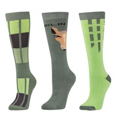 Dublin Adults 3 Pack Socks (Basil Green Horse Face)