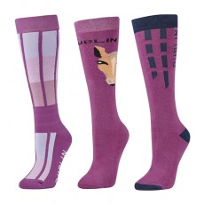 Dublin Adults 3 Pack Socks (Red Violet Horse Face)