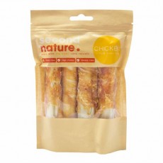 Second Nature Dog Treats 15mm Whitehide Pressed Stick Wrapped in Chicken
