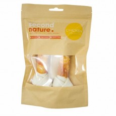 Second Nature Dog Treats 6.5in Whitehide Knotted Bone Wrapped in Chicken