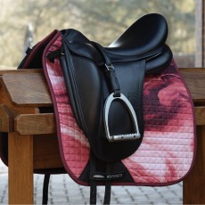 Weatherbeeta Prime Marble Dressage Saddle Pad (Burgundy Swirl Marble Print)