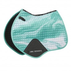 Weatherbeeta Prime Marble Jump Shaped Saddle Pad (Turquoise Swirl Marble Print)