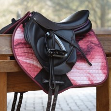 Weatherbeeta Prime Marble Jump Shaped Saddle Pad (Burgundy Swirl Marble Print)