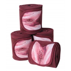 Weatherbeeta Marble Fleece Bandage 4 Pack (Burgundy Swirl Marble Print)