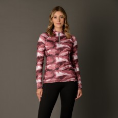 Weatherbeeta Ladies Ladies Ruby Printed Long Sleeve Top (Burgundy Swirl Marble Print)