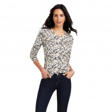 Ariat Womens Melange Print Long Sleeve T Shirt (Oatmeal)