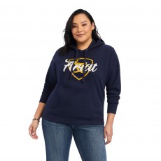 Ariat Womens Real Shield Logo Hoodie (Navy Eclipse)