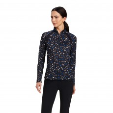 Ariat Womens Sunstopper 2.0 1/4 Zip (Black Busy Pony Print)