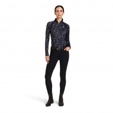 Ariat Womens Sunstopper 2.0 1/4 Zip (Black Busy Pony Print)