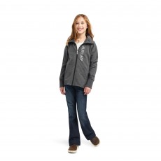 Ariat Youth Team Logo Full Zip Sweatshirt (Charcoal Grey)