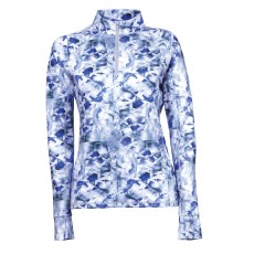 Dublin Ladies Sapphire Print Long Sleeve Top (Silver)