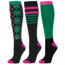 Dublin 3 Pack Socks (Emerald Argyle)