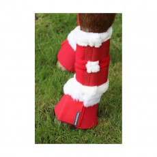 Hy Equestrian Christmas Santa Over Reach Boots (Red/White)