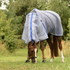 Weatherbeeta Comfitec Ripshield Plus Fly Rug With Ultra Belly Wrap Combo Neck  (White/Blue)