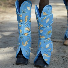 Weatherbeeta 1200D Wide Tab Long Travel Boots (Seahorse Print)