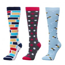 Dublin Adults 3 Pack Socks (Ink Navy Bricks)