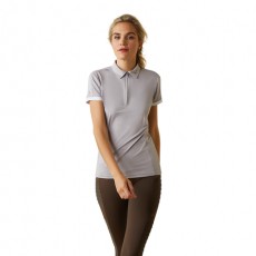 Ariat Womens Bandera 1/4 Zip Polo (Silver Sconce)