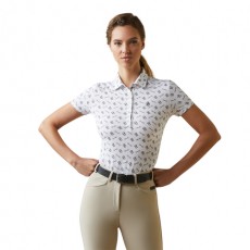 Ariat Womens Motif Polo (White Tack Ditsy)