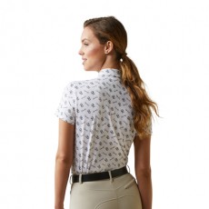 Ariat Womens Motif Polo (White Tack Ditsy)