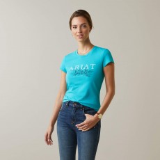 Ariat Womens Toile Dogs T-Shirt (Viridian Green)