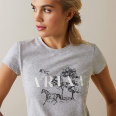 Ariat Womens Toile Scene T-Shirt (Heather Grey)