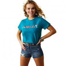 Ariat Womens Real Boot Kickin' Logo Tee (Exotic Plume)