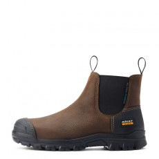 Ariat Mens Treadfast Chelsea Waterproof Steel Toe Work Boot (Brown)