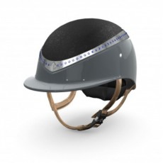 Charles Owen Halo CX Riding Hat (Crystal Top/Blue Sapphire Constelation Ring/Granite Grey Gloss)
