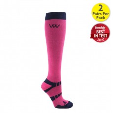 Woof Wear Long Bamboo Waffle Riding Sock (Pink)