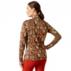 Ariat Women's Sunstopper 2.0 1/4 Zip Baselayer (Canteen Floral)