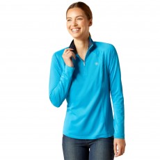 *Clearance* Ariat Women's Sunstopper 2.0 1/4 Zip Baselayer (Hawiian Surf)