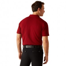 Ariat Mens Medal Short Sleeve Polo (Sun-Dried Tomato)