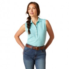 Ariat Womens Prix 2.0 Sleeveless Polo (Marine Blue)