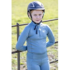 Woof Wear Young Rider Long Sleeve Tech Riding Shirt (Mineral Blue)