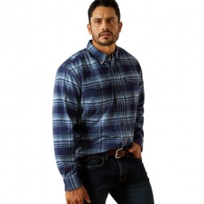 Ariat Men's Rebar Flannel DuraStretch Work Shirt (Monument)